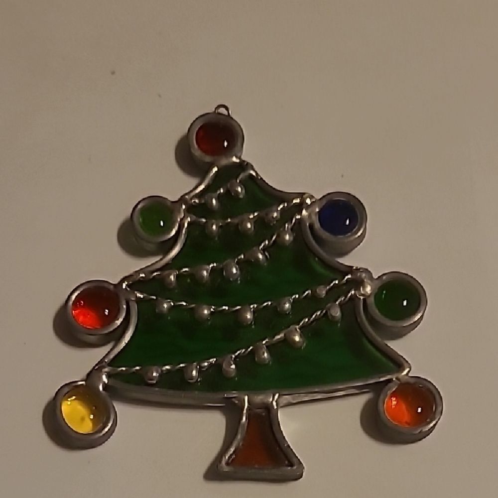 Stained Glass Christmas Tree Ornament